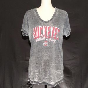 Scarlet & Gray Ohio State Buckeyes Distressed Tee